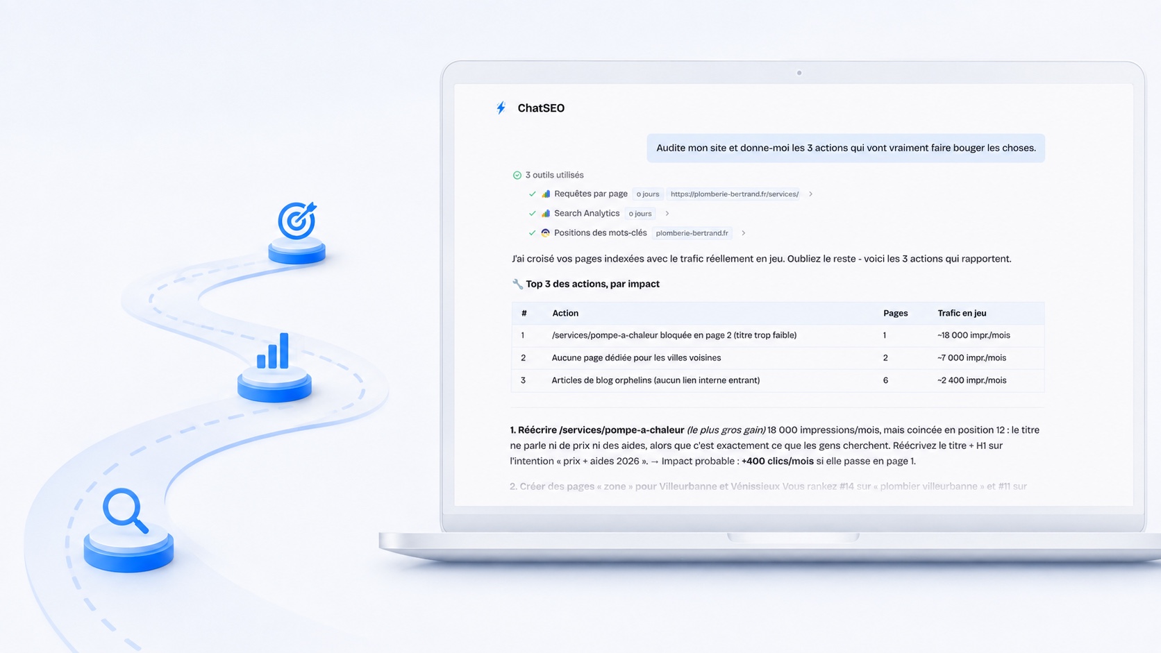 Créer une roadmap SEO priorisée avec ChatSEO